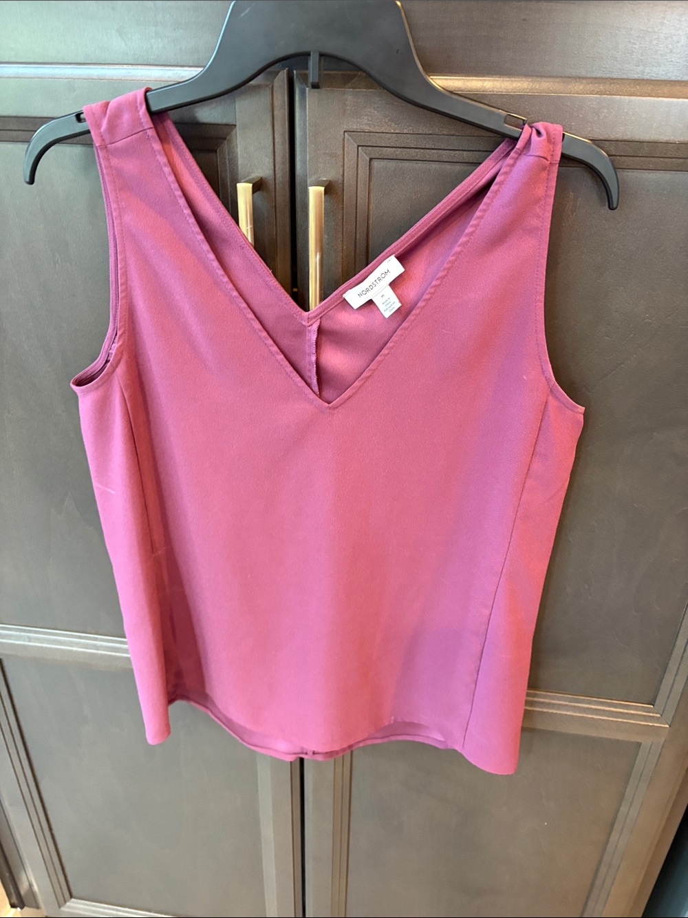 Nordstrom Sleeveless V-Neck Camisole in Berry Plum